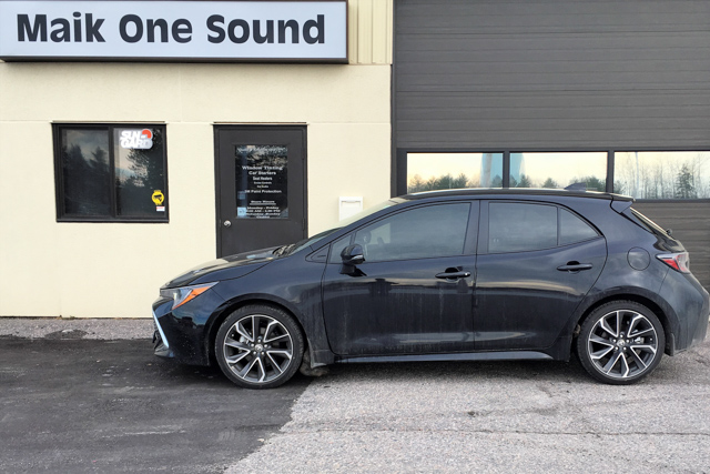 Toyota 2019 Corolla Hatch with professional window tint in North Bay